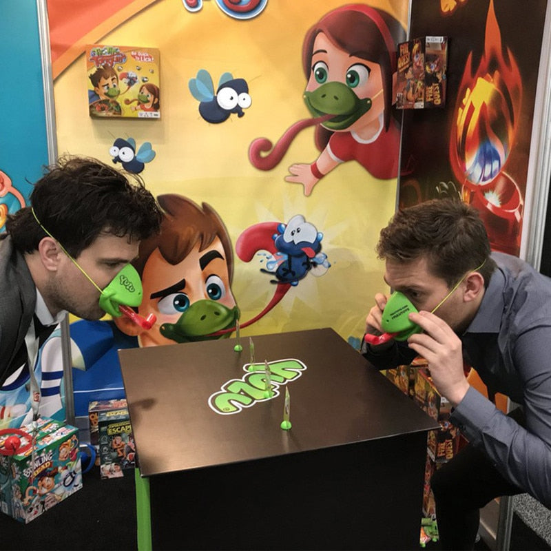 Interactive Desktop Athletics Party Game Tic Tac Tongue Athletic Chameleon Sticking Tongue Puzzle Card Game Color Box Packaging
