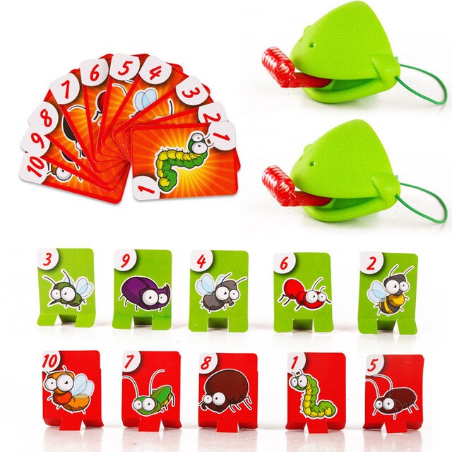 Interactive Desktop Athletics Party Game Tic Tac Tongue Athletic Chameleon Sticking Tongue Puzzle Card Game Color Box Packaging
