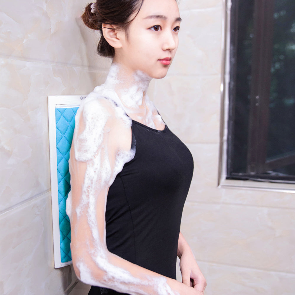Back Brush Hands Free Loofah Back Scrubber Wall Mounted Back Brush Rubbing Towel Bath Sponge Detachable Washcloth