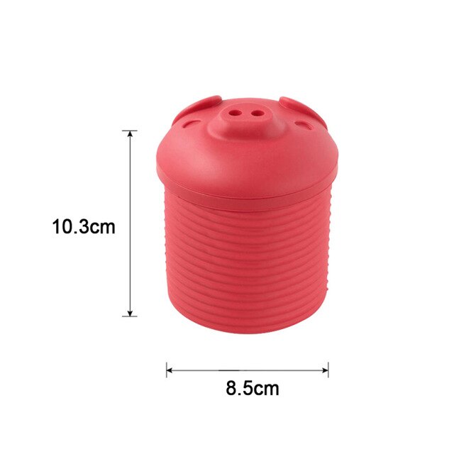 1Pcs Kitchen Oil Storage Bin Silicone Bacon Grease Leacher Collector Cartoon Pig Shaped Bacon Grease Storage Holder Dropshipping